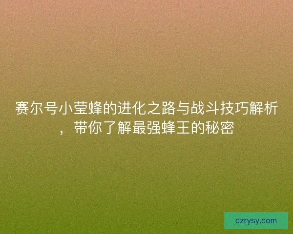 赛尔号小莹蜂的进化之路与战斗技巧解析，带你了解最强蜂王的秘密